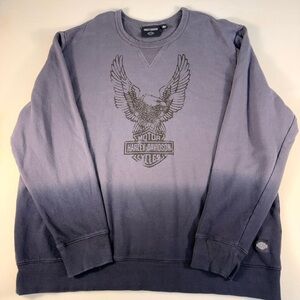 Harley-Davidson Men's Gray Ombre Eagle Crewneck Sweatshirt
